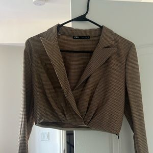 Zara cropped blazer jacket